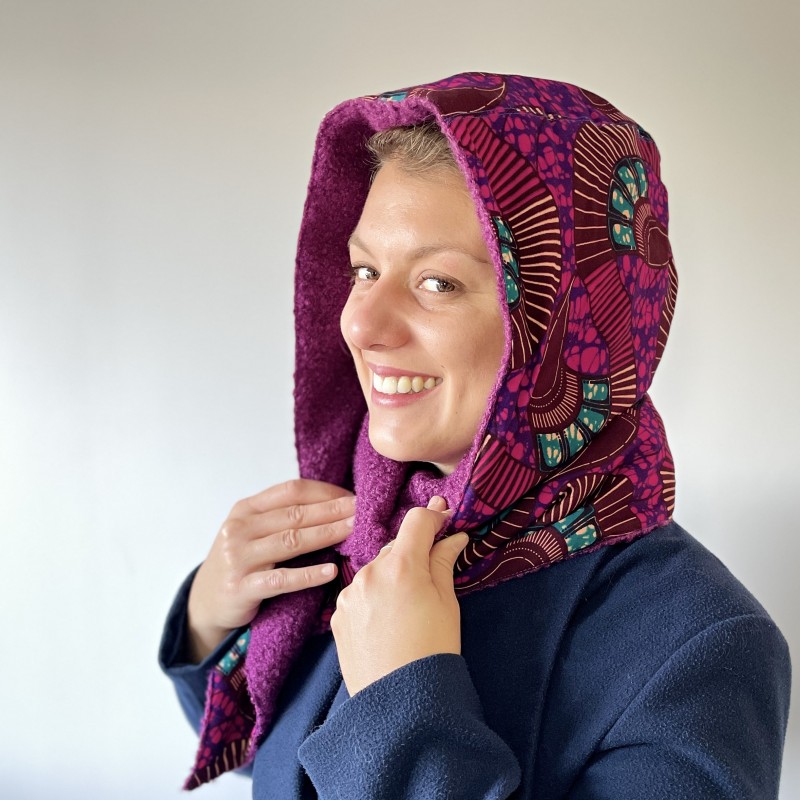 Echarpe Boréal_Doublure pourpre_Mon labo couture