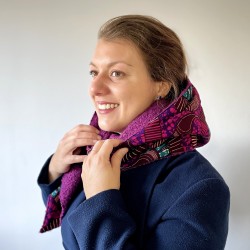 Echarpe Boréal_Doublure pourpre_Mon labo couture