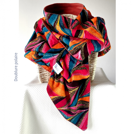 Echarpe EQUINOXE doublure polaire_Mon labo couture