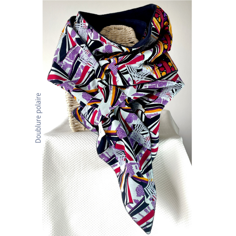 Echarpe EQUINOXE doublure polaire_Mon labo couture
