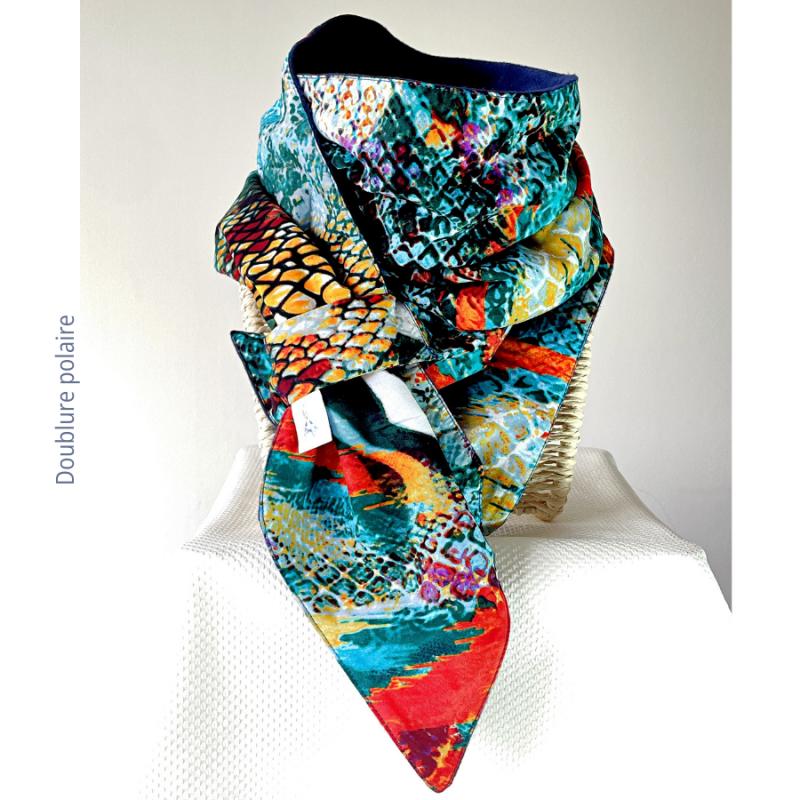 Echarpe EQUINOXE doublure polaire_Mon labo couture