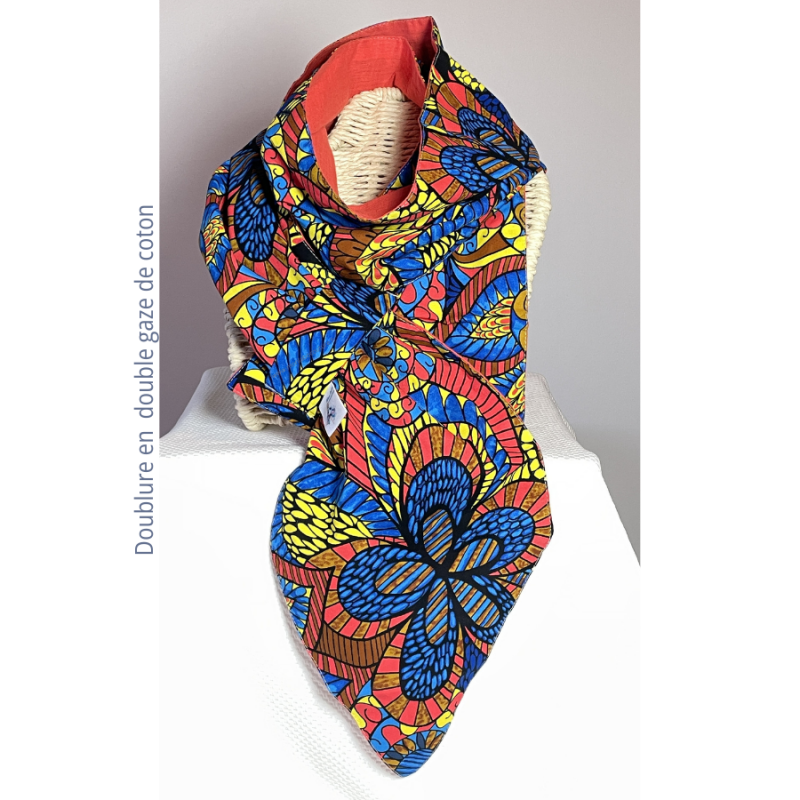 Echarpe EQUINOXE doublure double gaze de coton_Mon labo couture