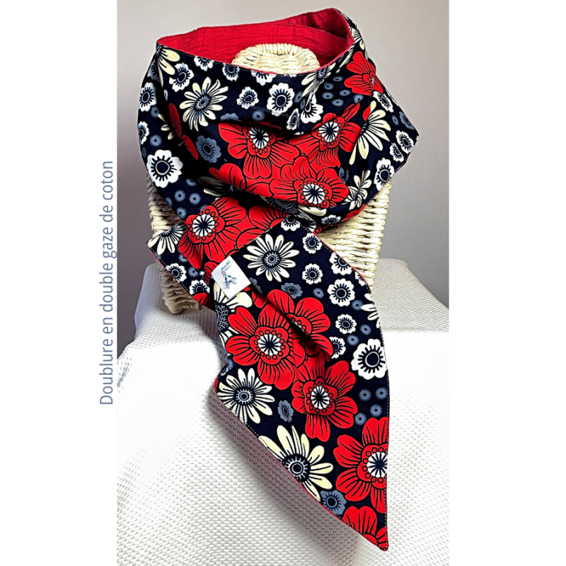 Echarpe EQUINOXE doublure double gaze de coton_Mon labo couture