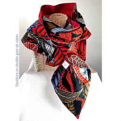 Echarpe EQUINOXE doublure double gaze de coton_Mon labo couture