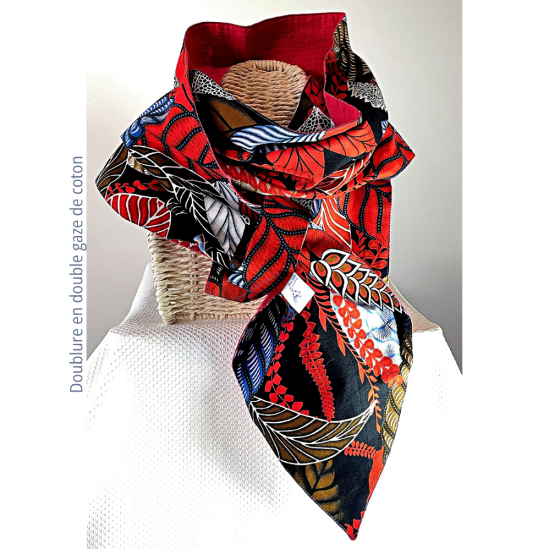 Echarpe EQUINOXE doublure double gaze de coton_Mon labo couture