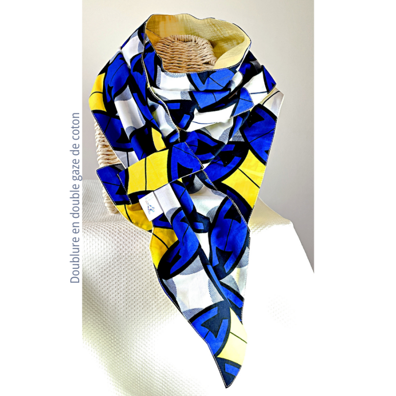 Echarpe EQUINOXE doublure double gaze de coton_Mon labo couture