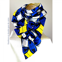 Echarpe EQUINOXE doublure double gaze de coton_Mon labo couture