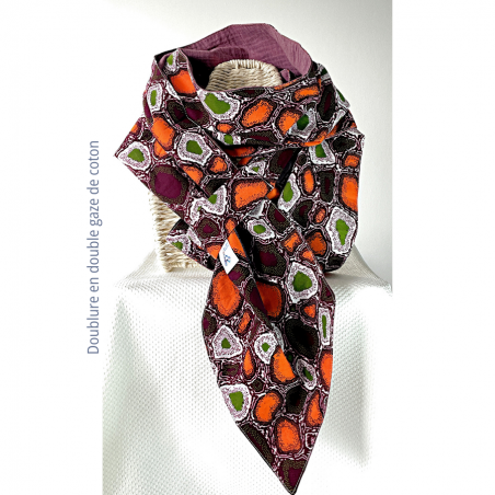 Echarpe EQUINOXE doublure double gaze de coton_Mon labo couture