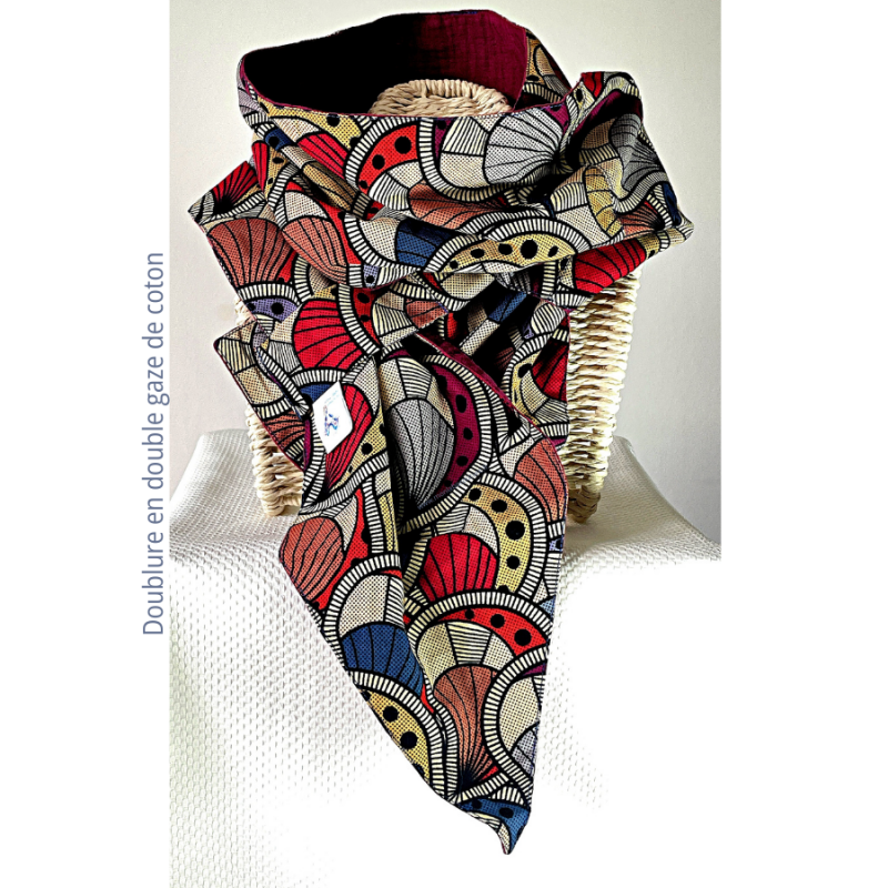 Echarpe EQUINOXE doublure double gaze de coton_Mon labo couture