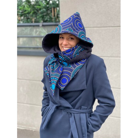 Écharpe à Capuche 2-en-1 Fausse Fourrure Sable Femme | Cache Cache